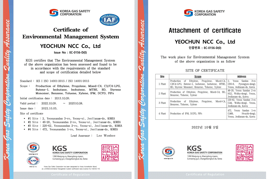 environment management system (KSA/ISO 14001) certificate